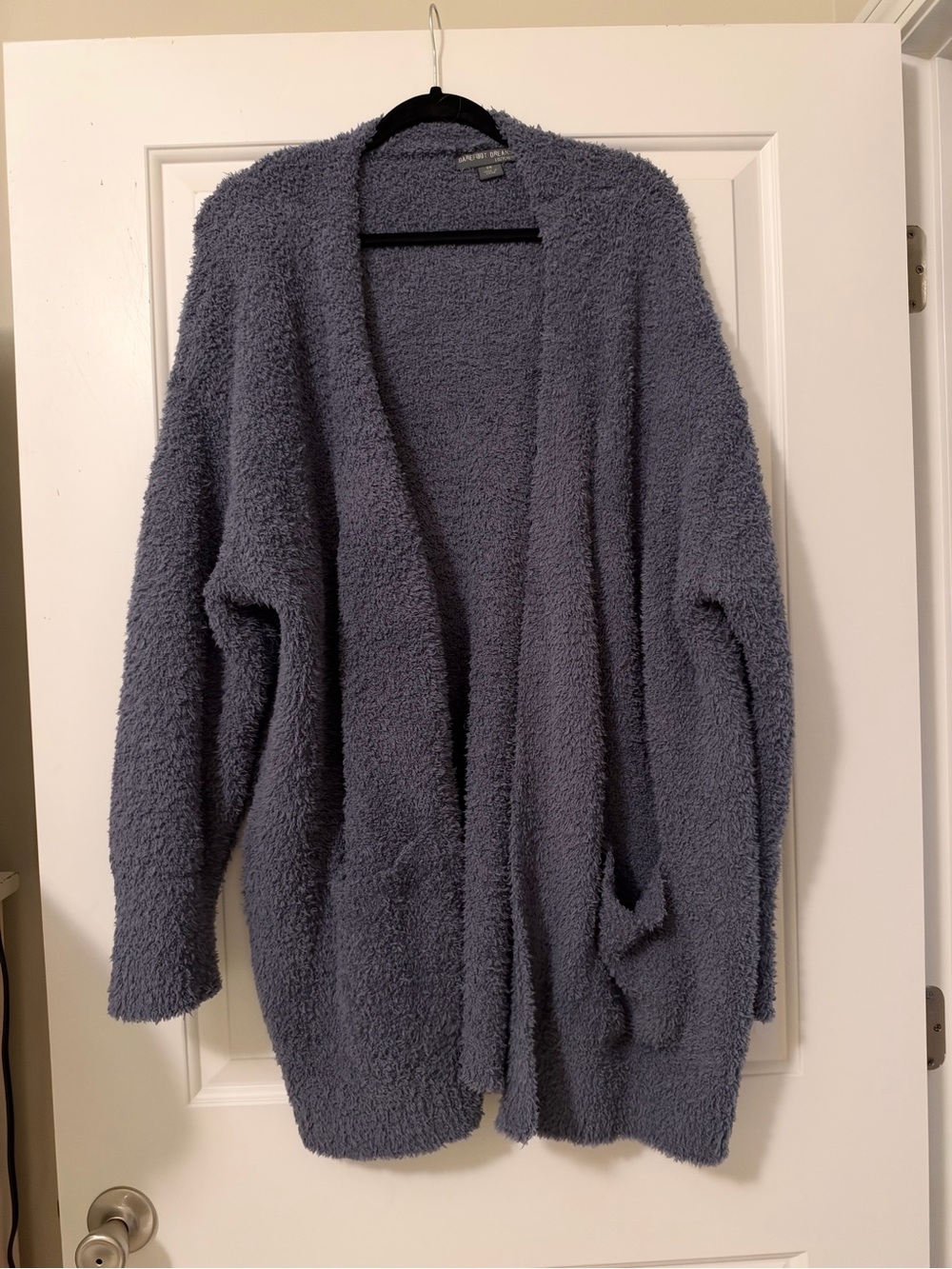 Barefoot Dreams Cozy Open-Front Plush Cardigan Sweater - Dusty Blue